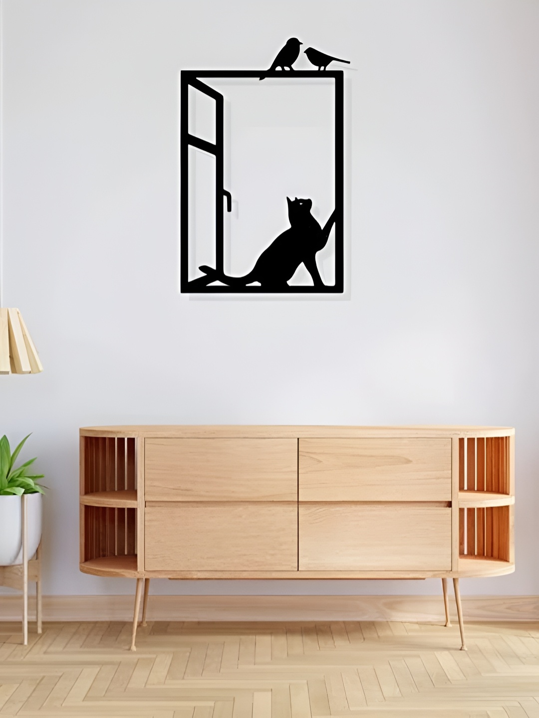 

ARTROOMS Black Cats & Birds Metal Wall Hanging