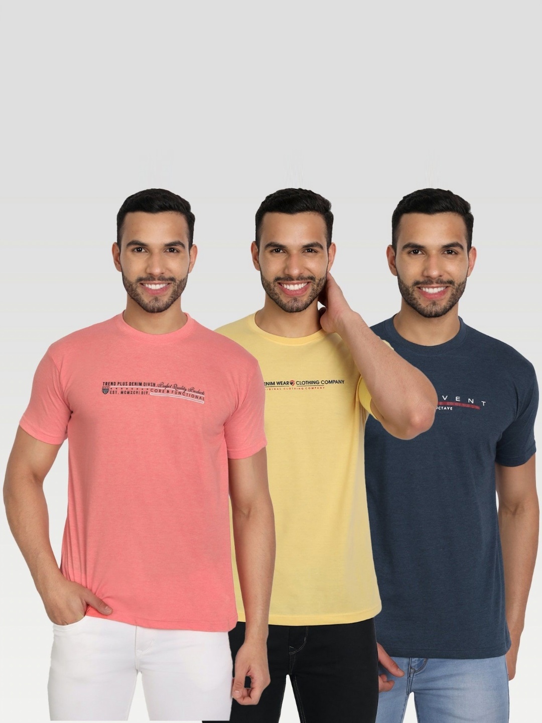 

ZEFFIT Men Typography 3 V-Neck Applique T-shirt, Multi