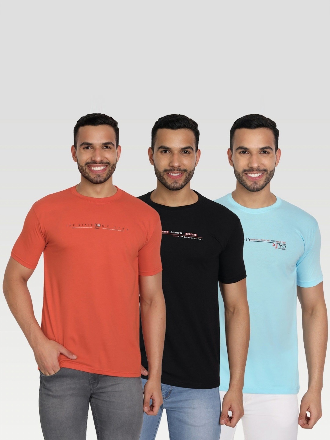 

ZEFFIT Men 3 Applique T-shirt, Multi