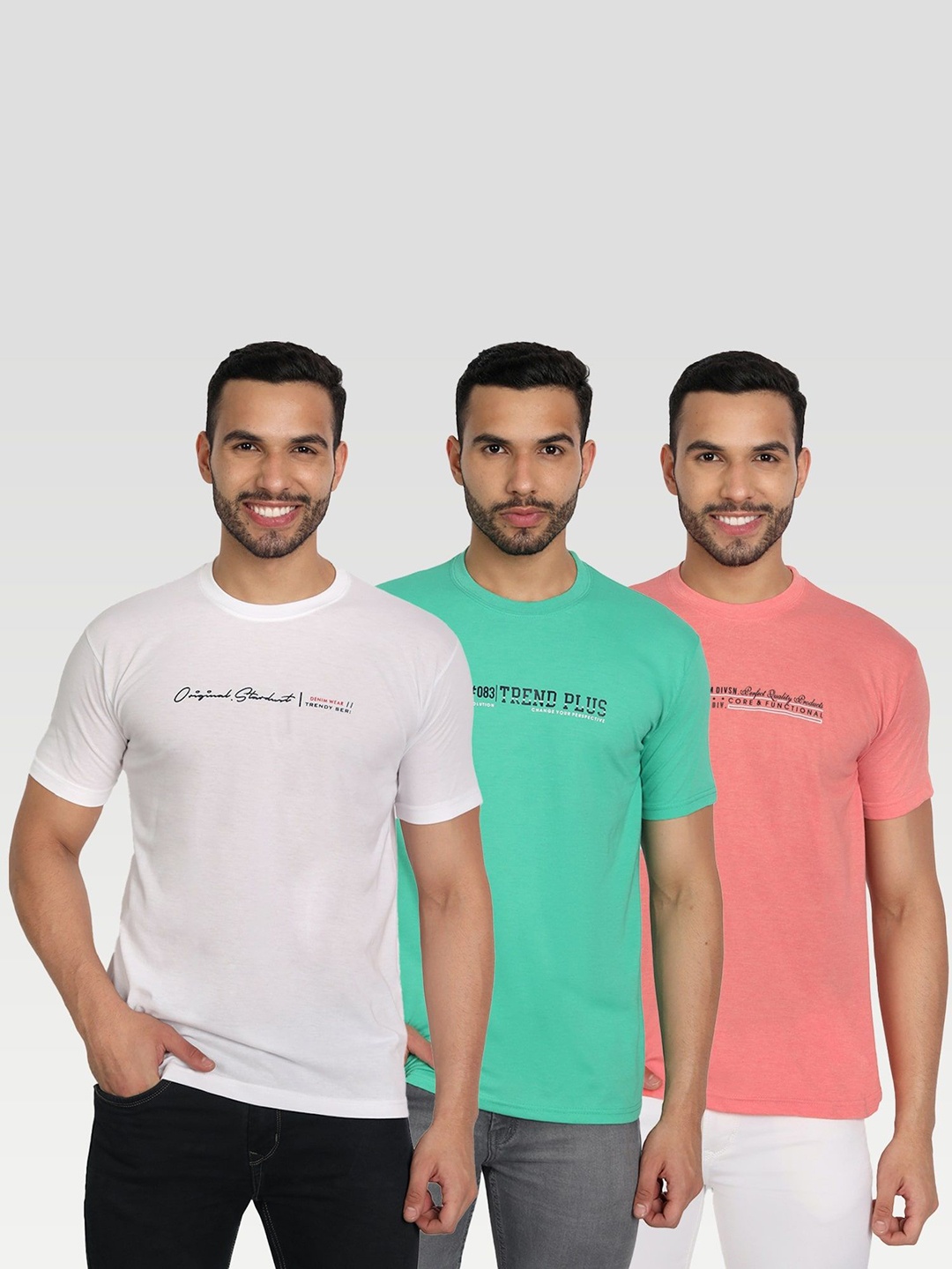 

ZEFFIT Men Typography 3 Printed Applique T-shirt, Multi