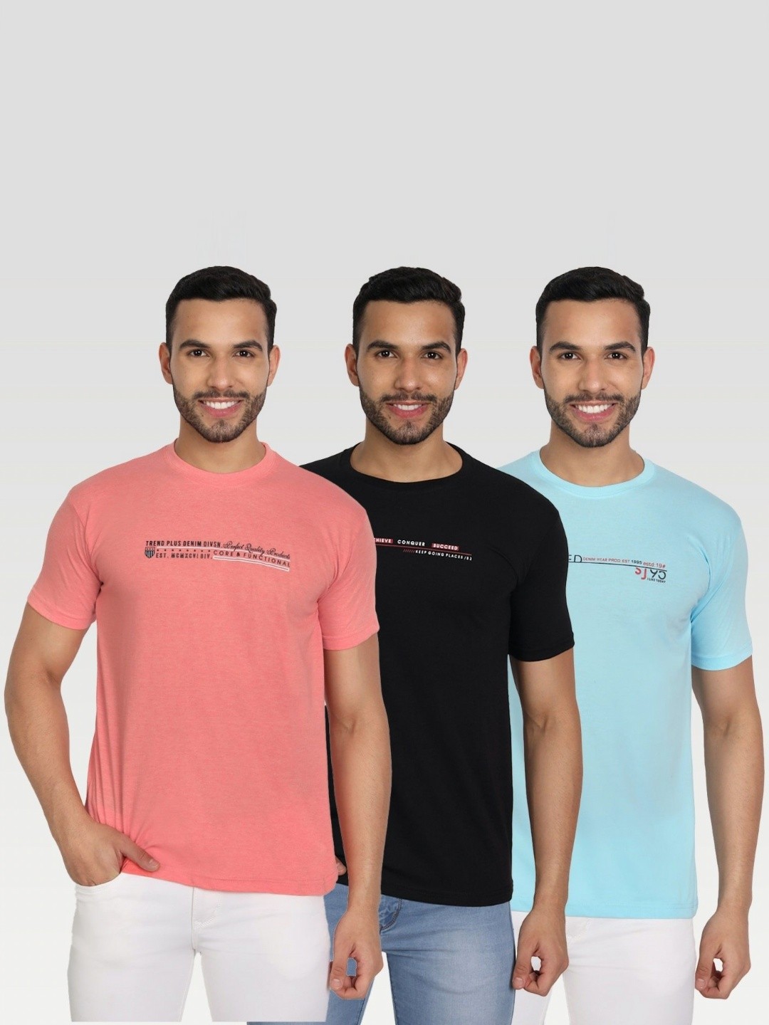 

ZEFFIT Men Typography 3 Applique T-shirt, Multi