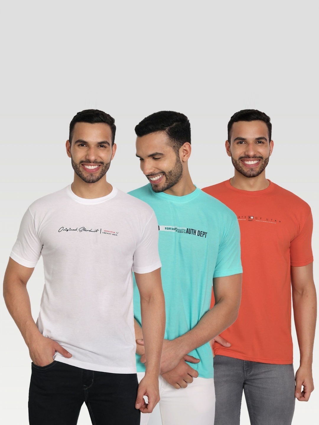 

ZEFFIT Men Typography 3 Applique T-shirt, Multi