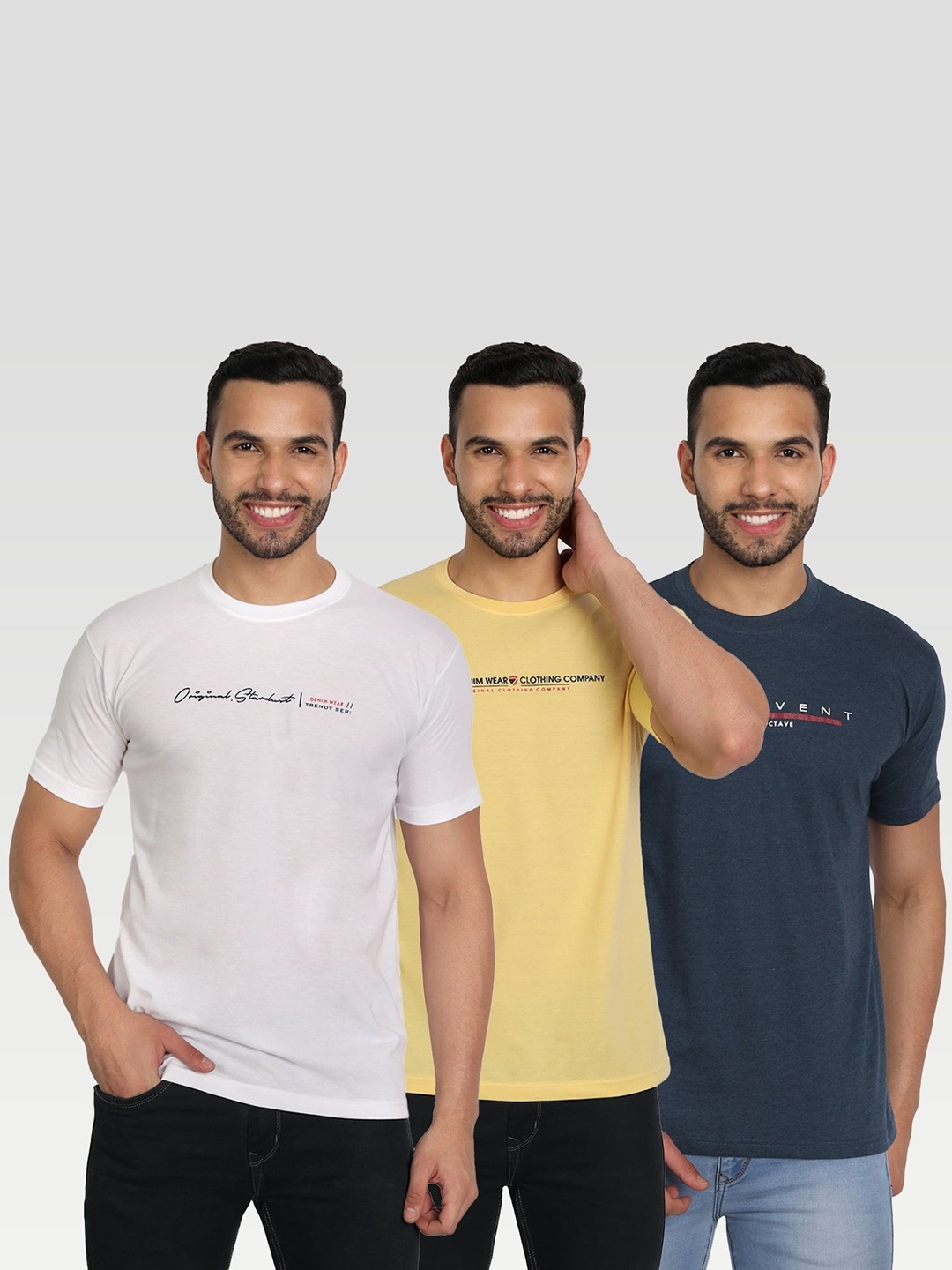 ZEFFIT Men Typography 3 Applique T-shirt, Multi
