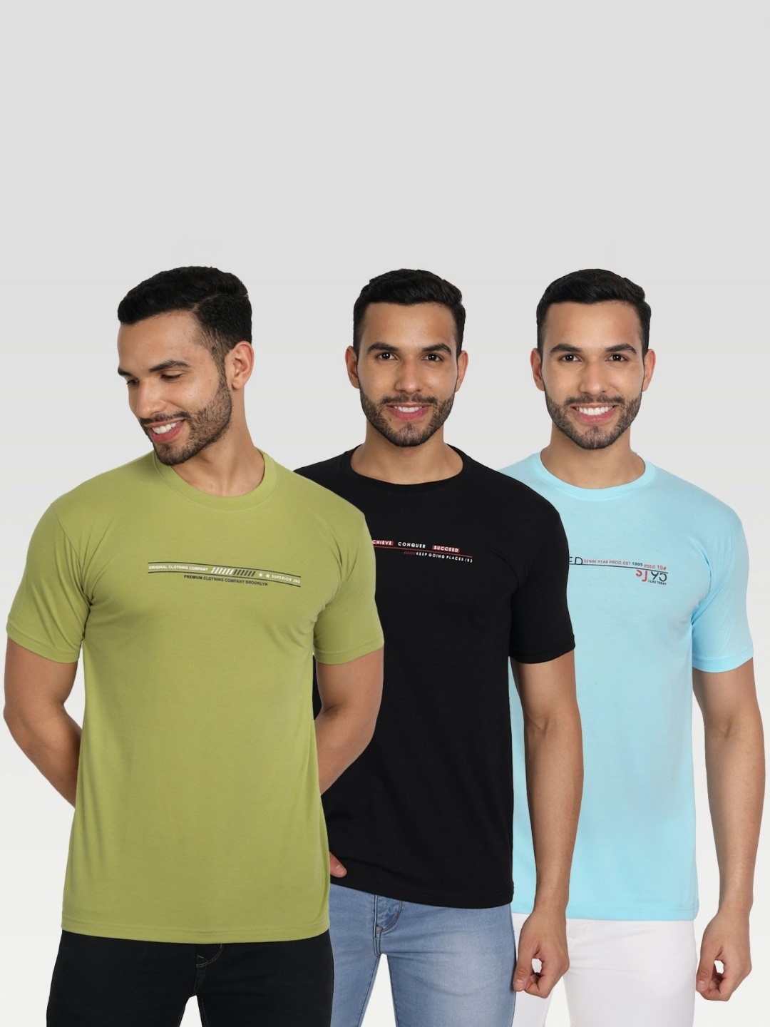 

ZEFFIT Men 3 Applique T-shirt, Multi