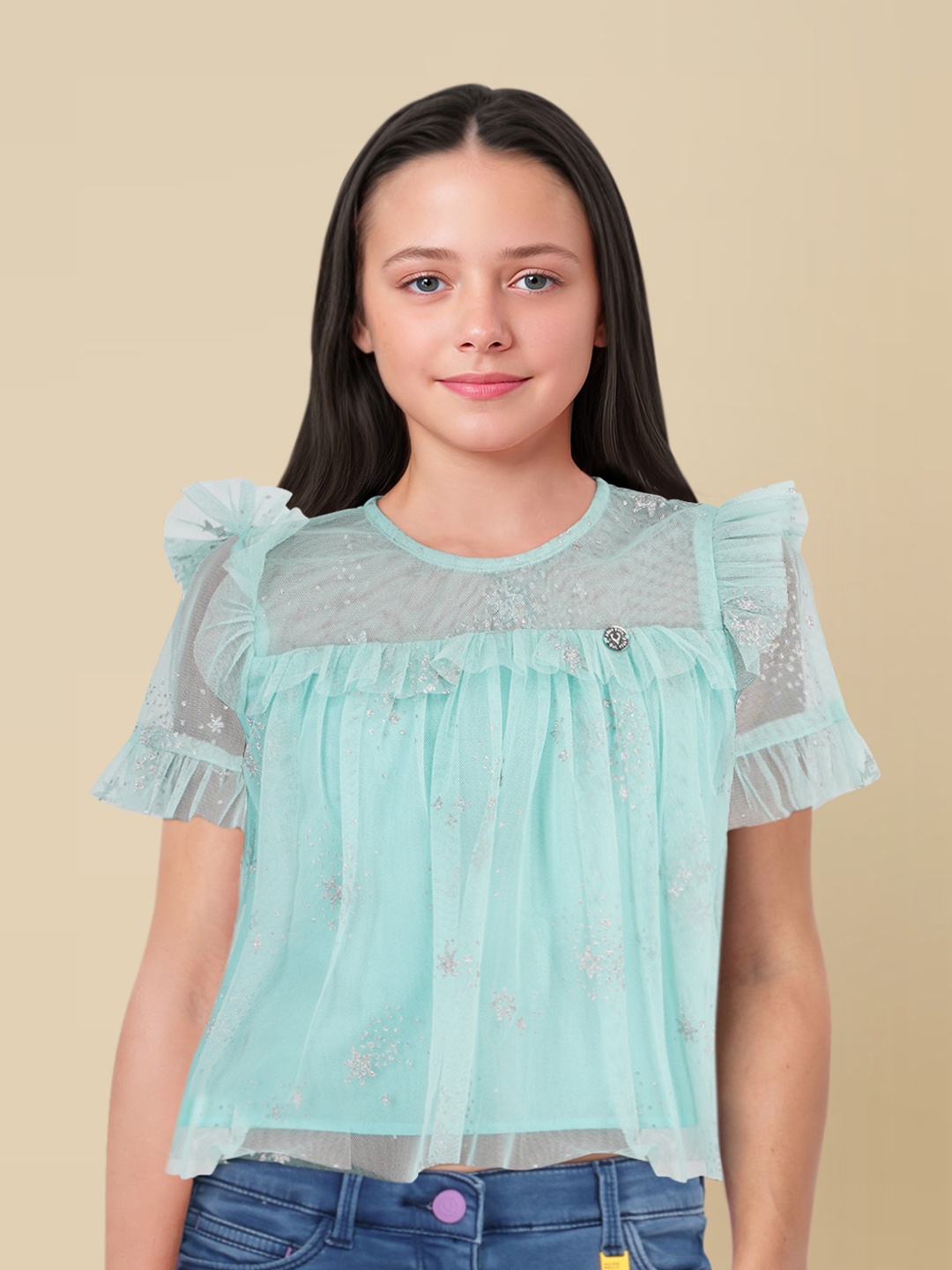 

Allen Solly Junior Floral Print Cotton Top, Blue