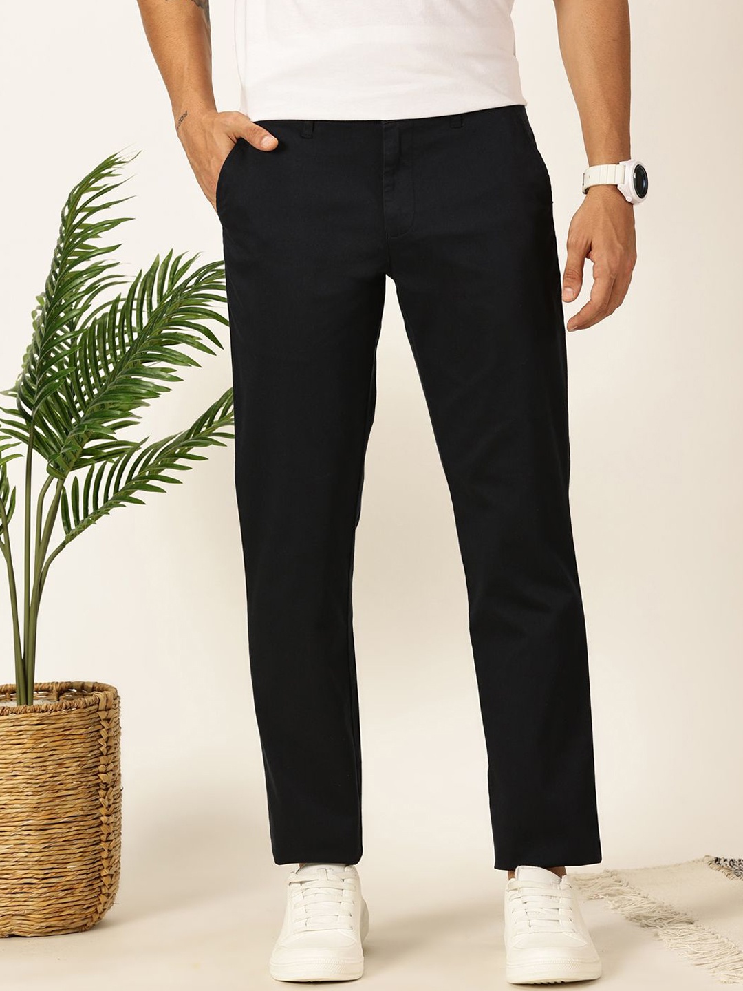 

Thomas Scott Men Classic Slim Fit Trousers, Navy blue