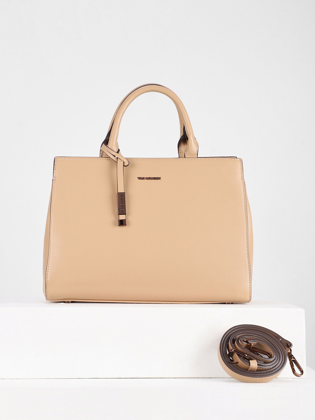 

Van Heusen Woman PU Structured Handheld Bag with Tasselled, Beige