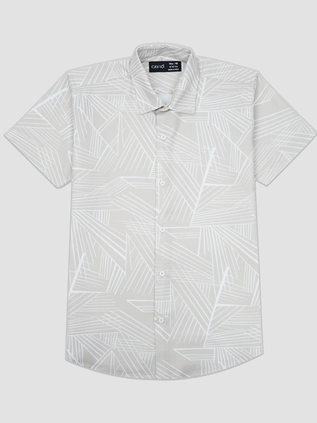 

CAVIO Boys Comfort Printed Cotton Casual Shirt, Grey