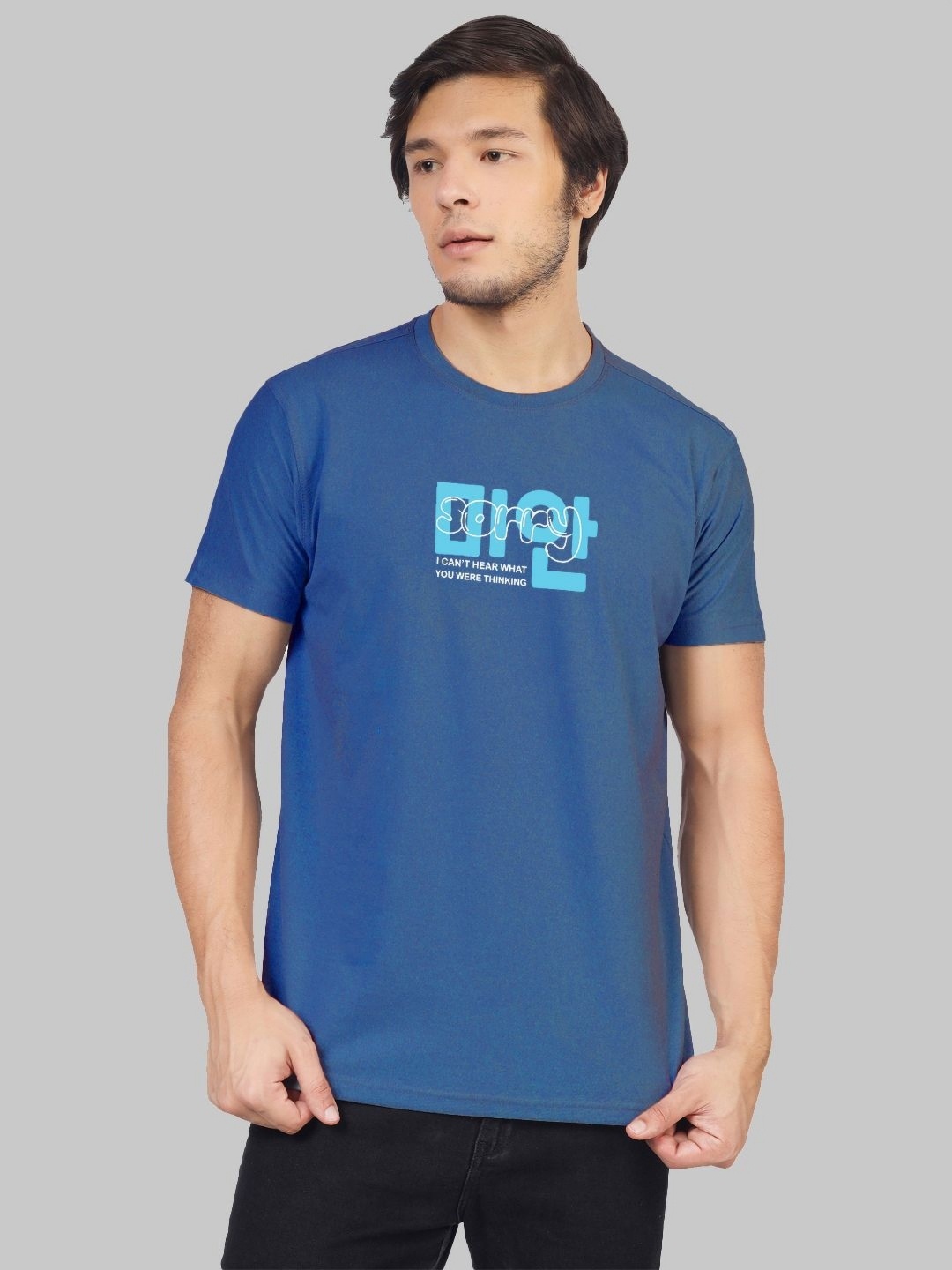 

Greylongg Men Graphic Printed Round Neck T-shirt, Blue