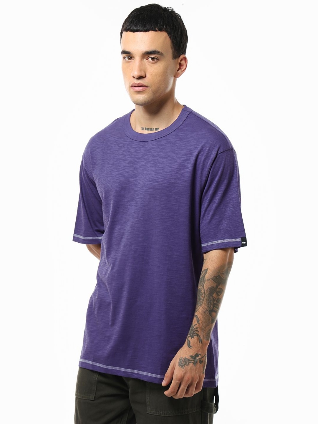 

Bewakoof Air 1.0 Men Oversized T-shirt, Blue