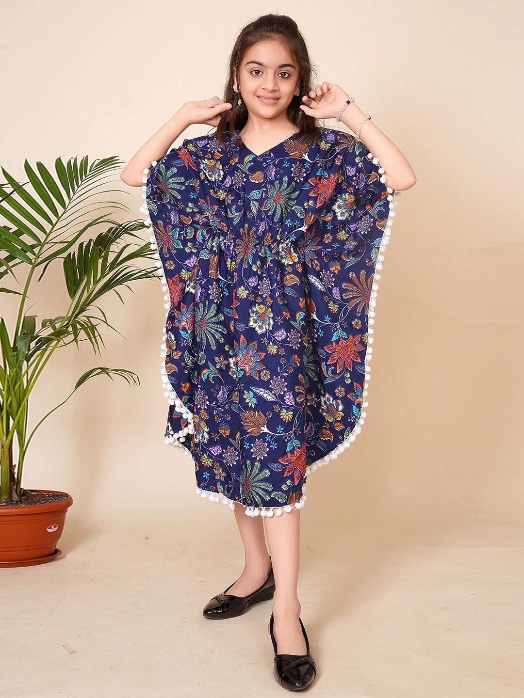 

BAESD Floral Printed Kaftan Midi Dress, Blue
