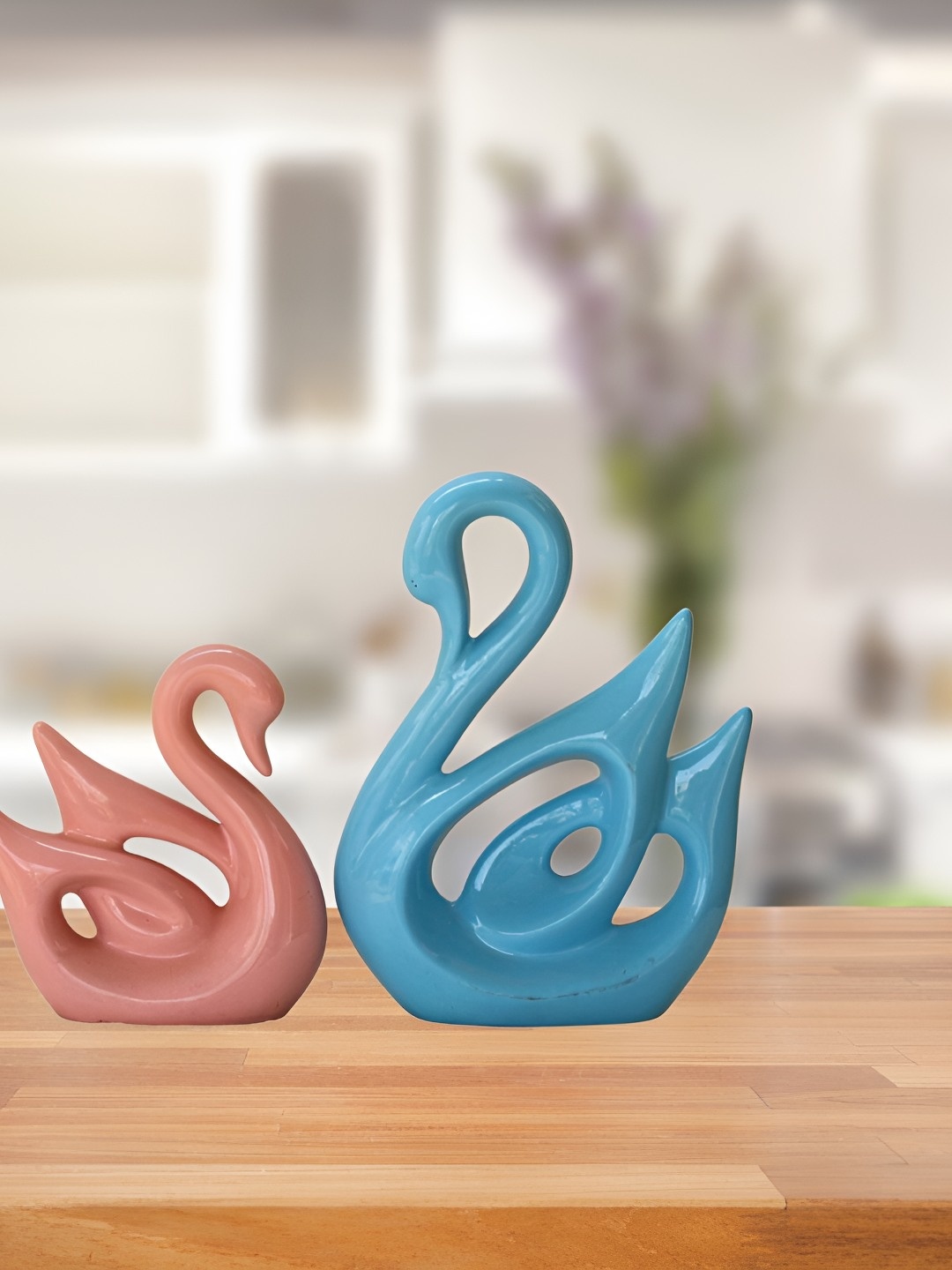 

BECKON VENTURE Blue & Pink Tiny Birds and Animals Figurine Showpiece
