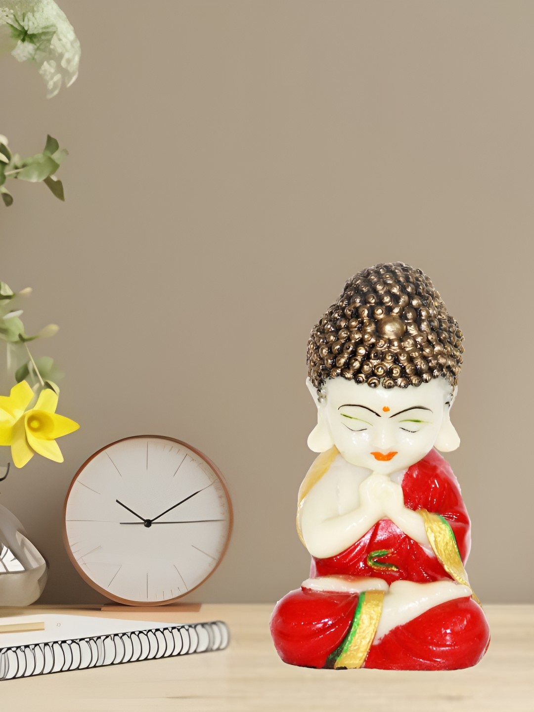 

BECKON VENTURE White & Red Tiny Buddha Idol Showpiece