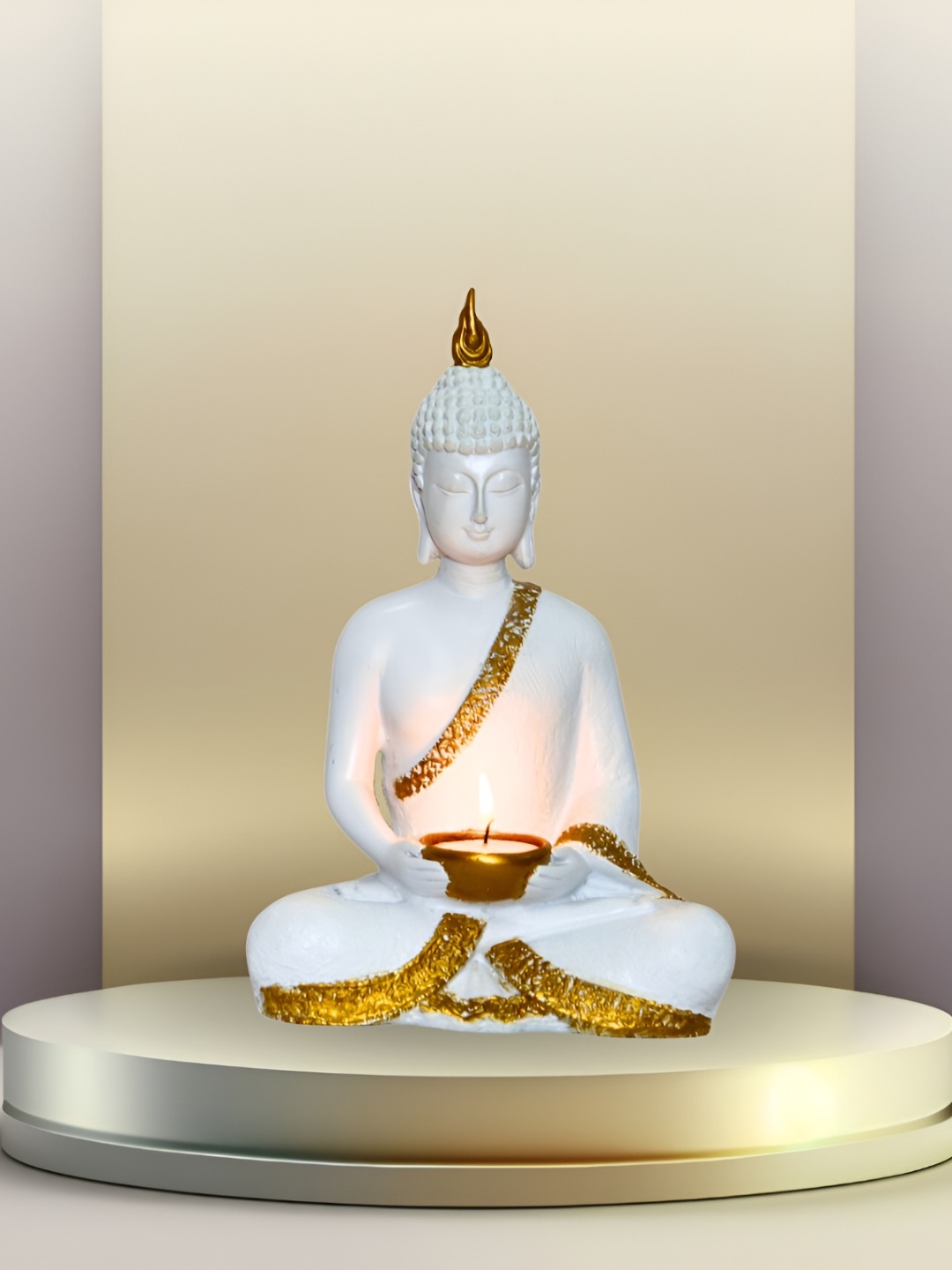 

BECKON VENTURE White Buddha Idol Showpiece