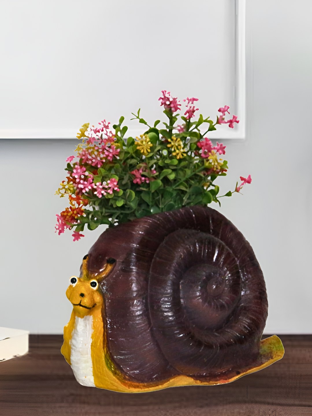 

BECKON VENTURE Brown Snail Planter Pot Showpiece