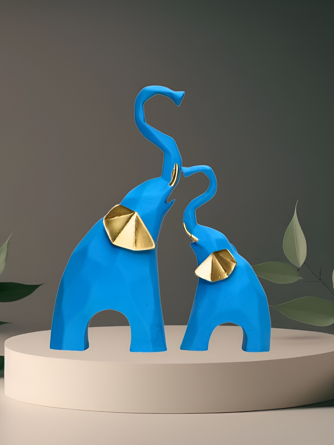 

BECKON VENTURE Blue 2 Pieces Elephant Showpiece