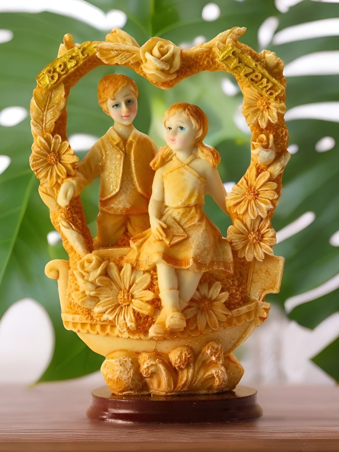 

BECKON VENTURE Beige Couple Statue Showpiece