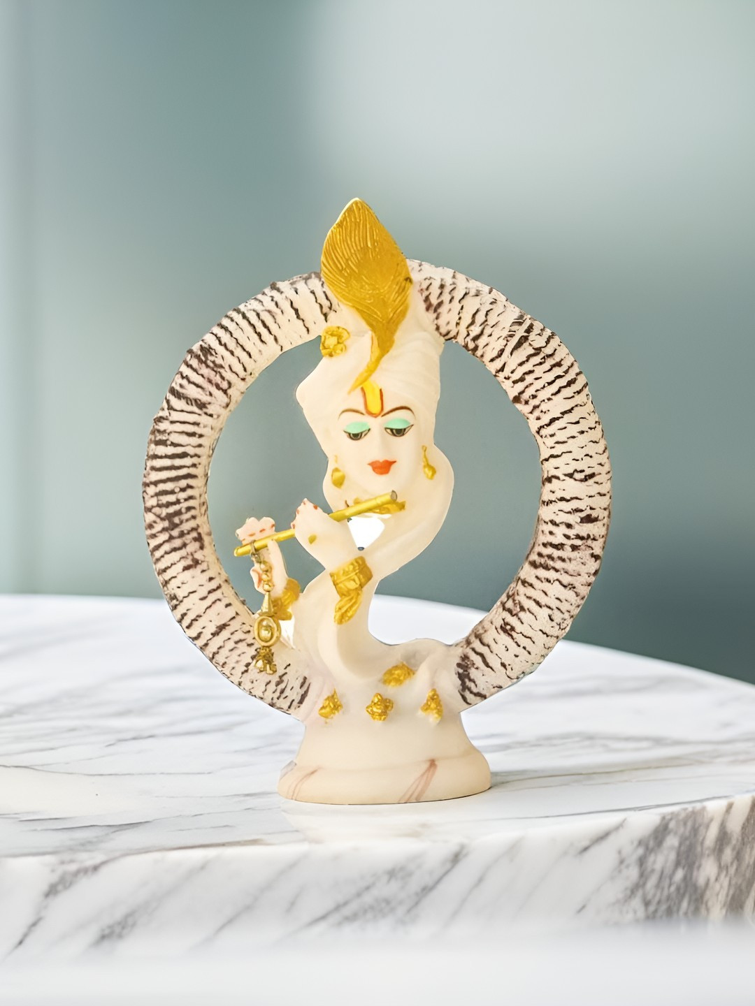 

BECKON VENTURE White Religious Krishna Idol Showpiece
