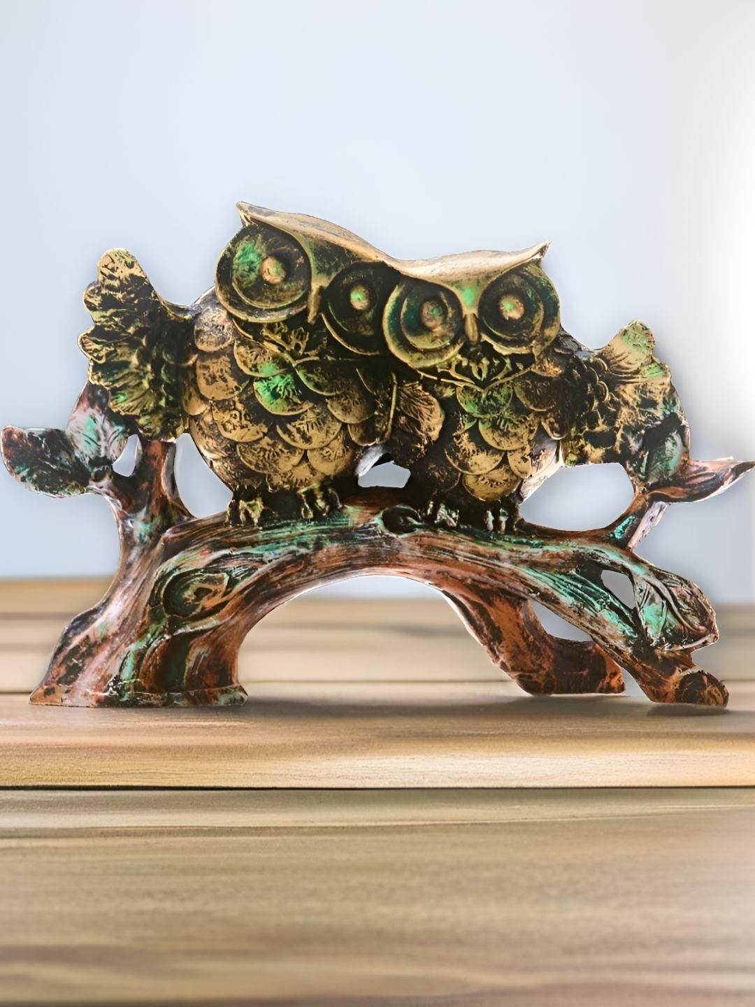 

BECKON VENTURE Gold-Toned Owl Decorative Showpiece