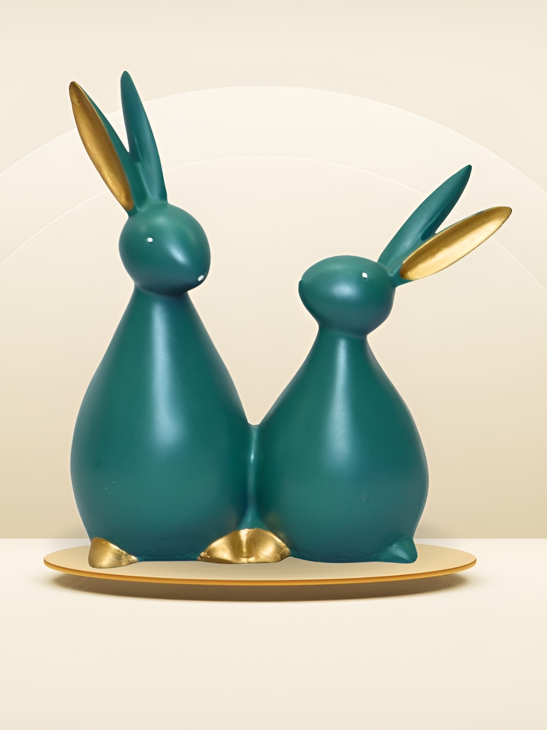 

BECKON VENTURE Green Rabbit Decorative Showpiece