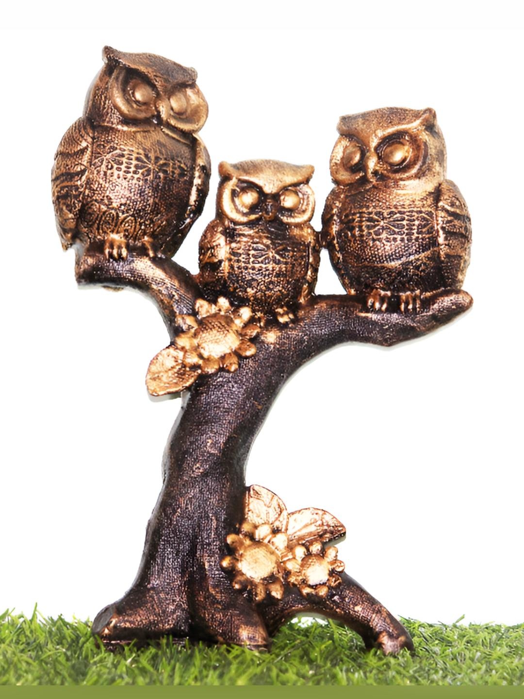 

BECKON VENTURE Gold-Toned Owl Statue Showpiece