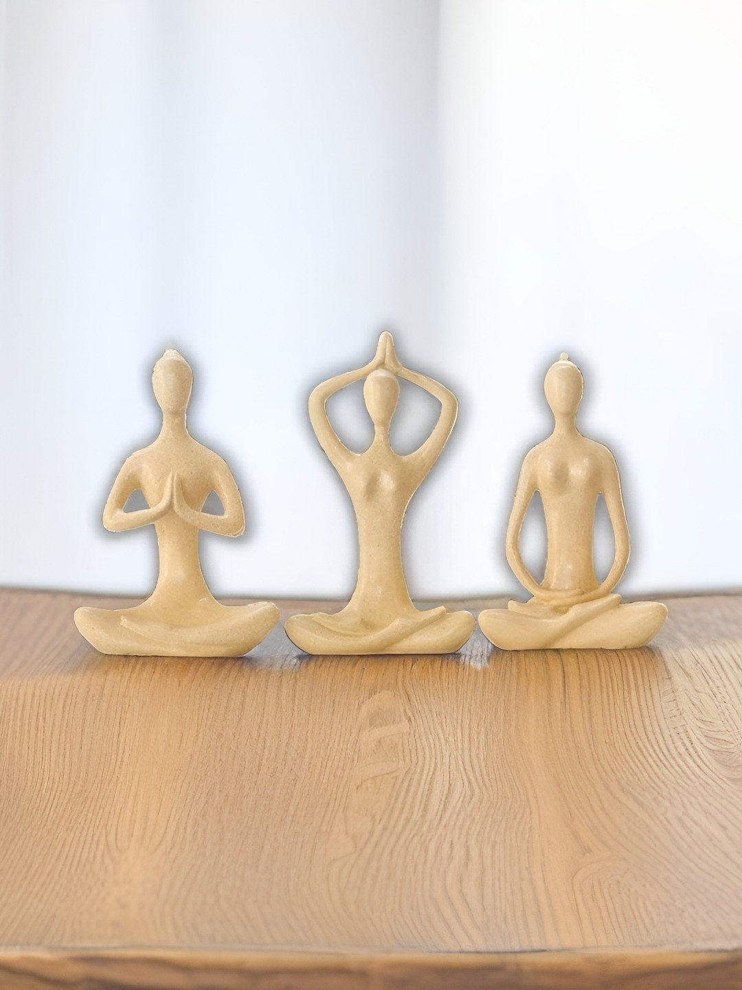

BECKON VENTURE Beige 3 Pieces Medium Figurine Showpiece