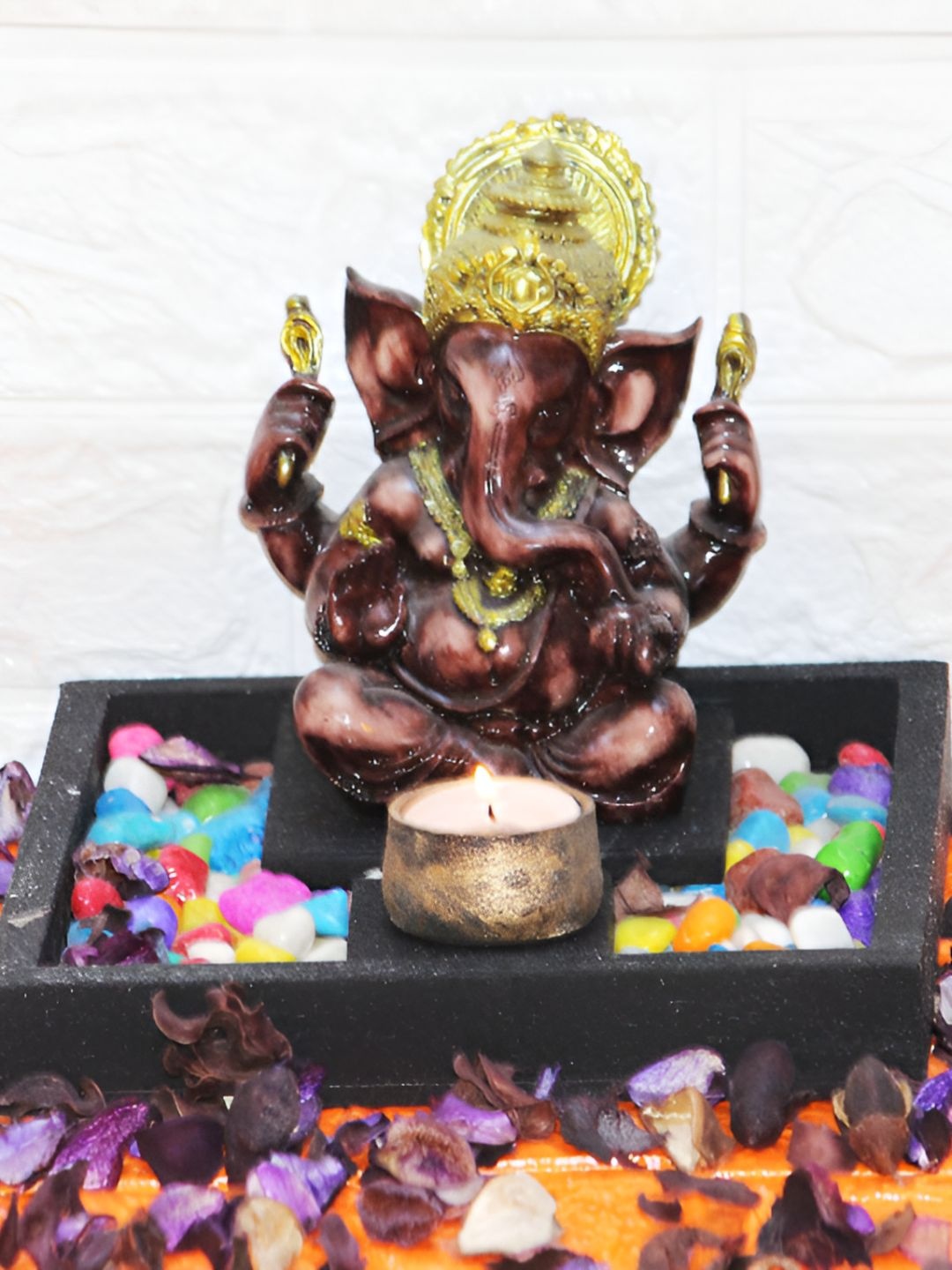 

BECKON VENTURE Brown & Gold Toned Religious Idol Showpiece