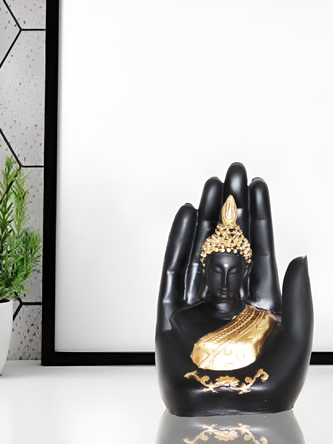 

BECKON VENTURE Black & Gold Toned Buddha Idol Showpiece