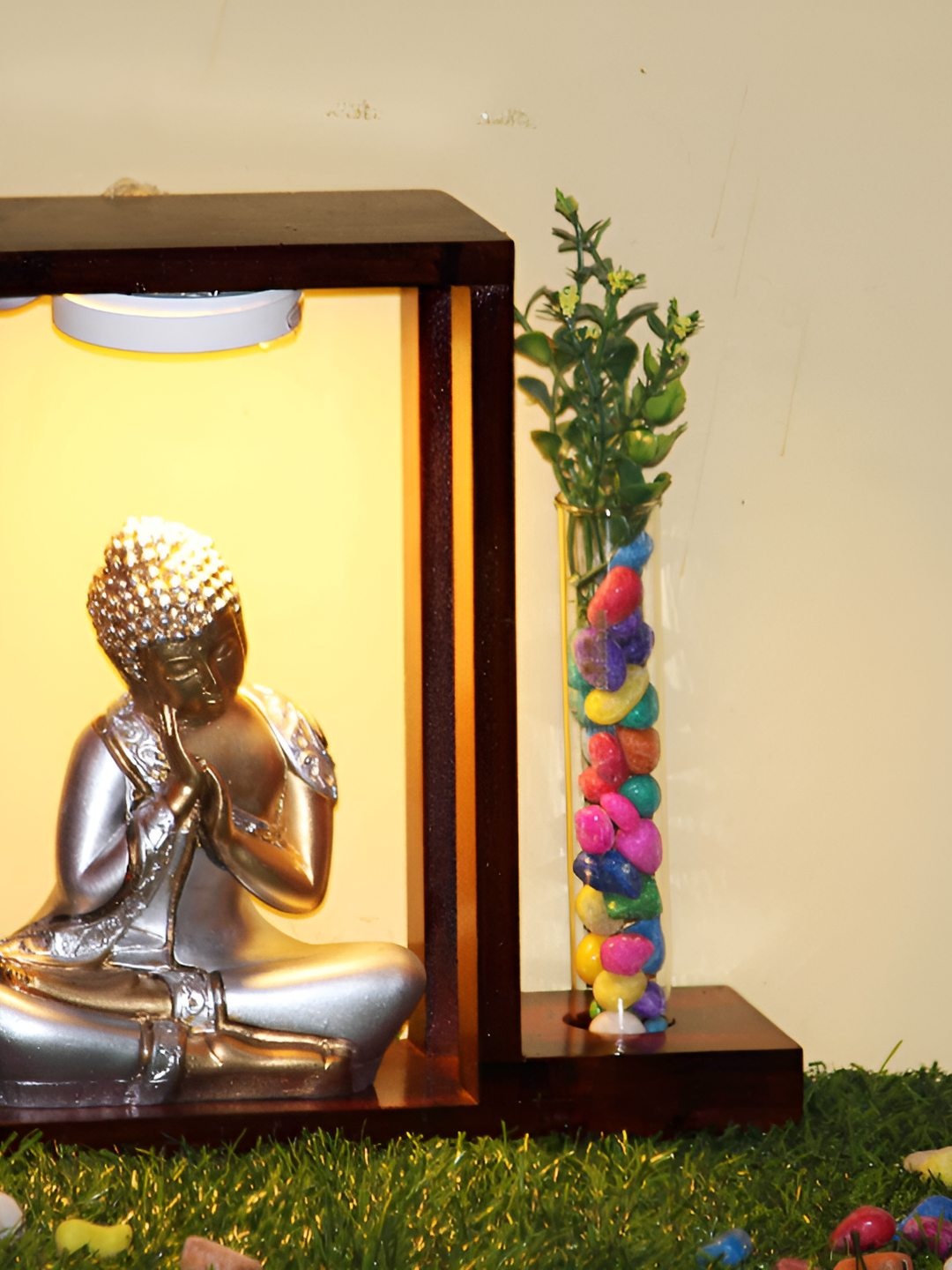 

BECKON VENTURE Silver-Toned Buddha Idol Showpiece