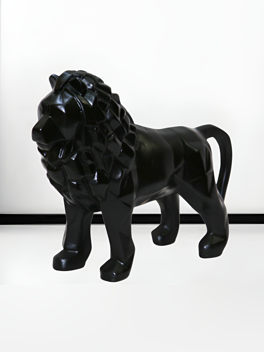 

BECKON VENTURE Black Textured Lion Figurine Showpiece