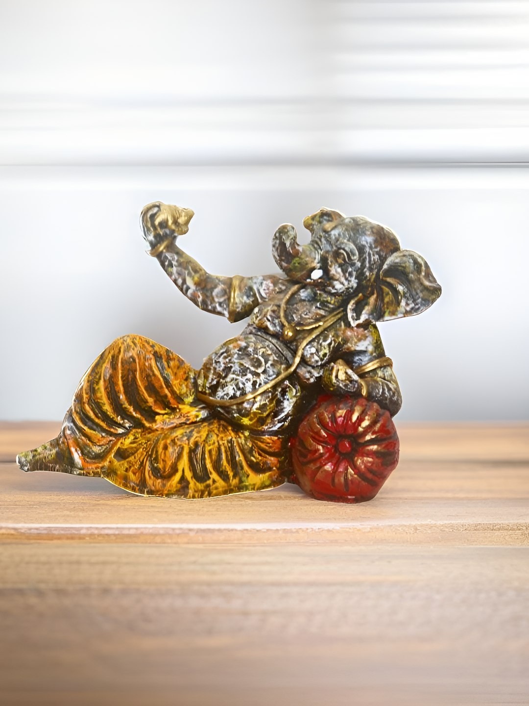 

BECKON VENTURE Yellow & Black Lord Ganesha Religious Idol Showpiece