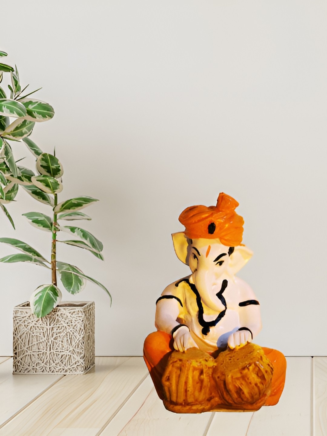 

BECKON VENTURE White & Orange Religious Idol Showpiece