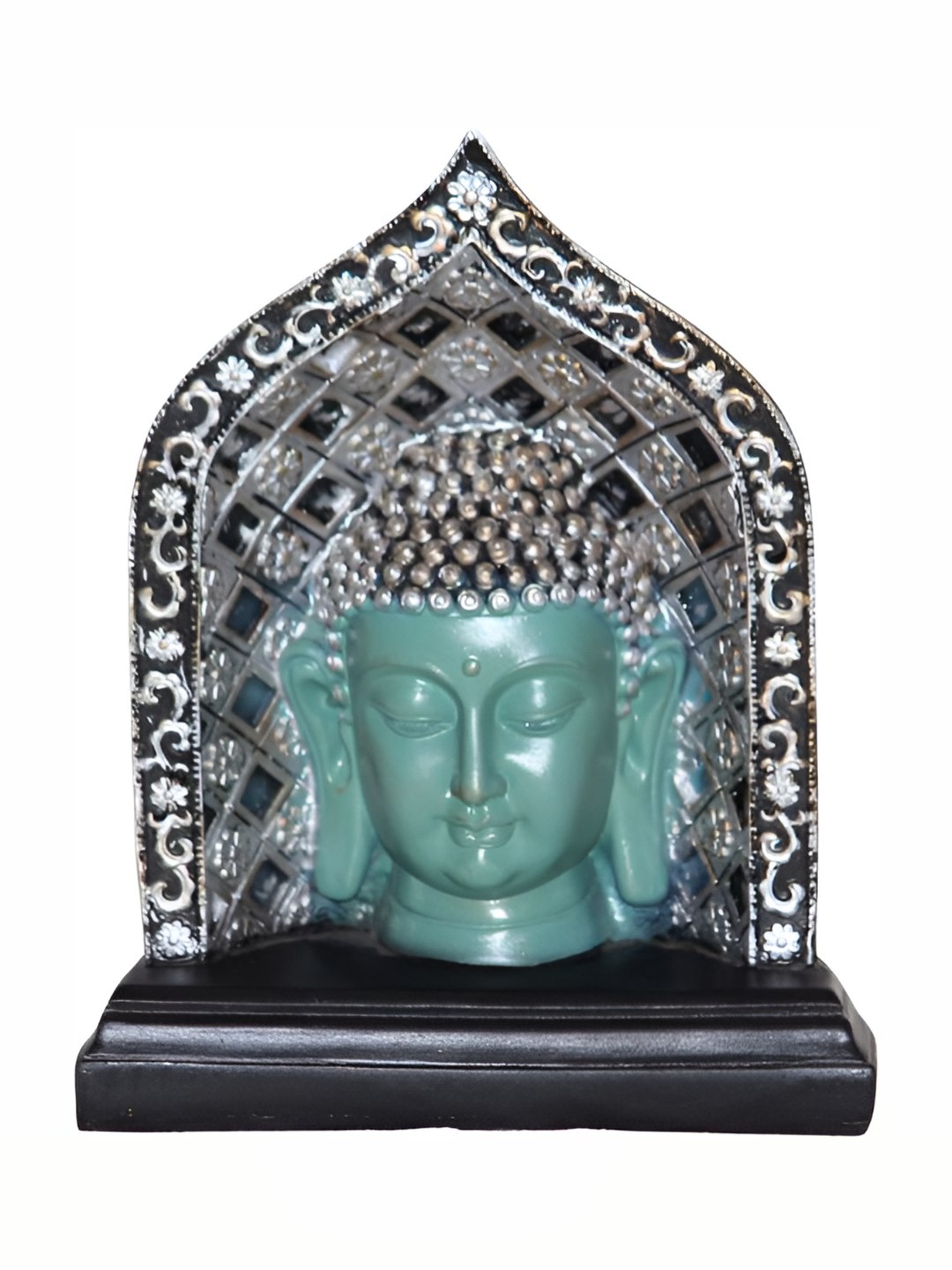 

BECKON VENTURE Green & Silver Toned Buddha Idol Showpiece