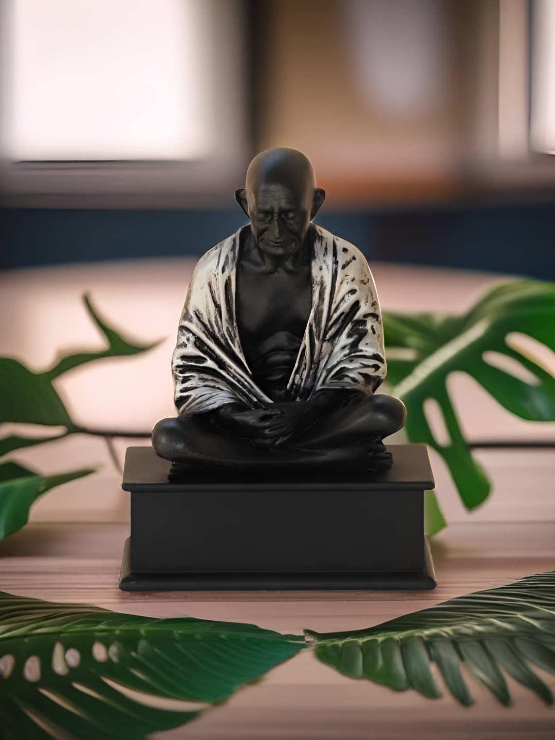 

BECKON VENTURE Black & Silver Toned Textured Figurine Showpiece