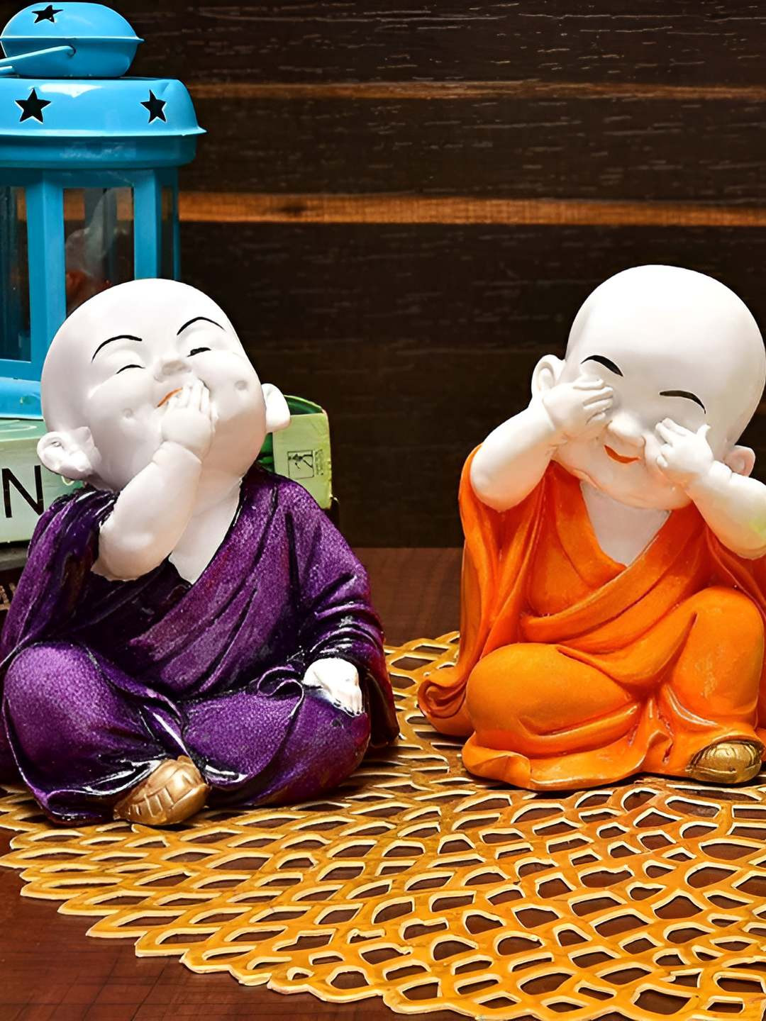 

BECKON VENTURE White & Green 3 Pieces Buddha Idol Showpiece
