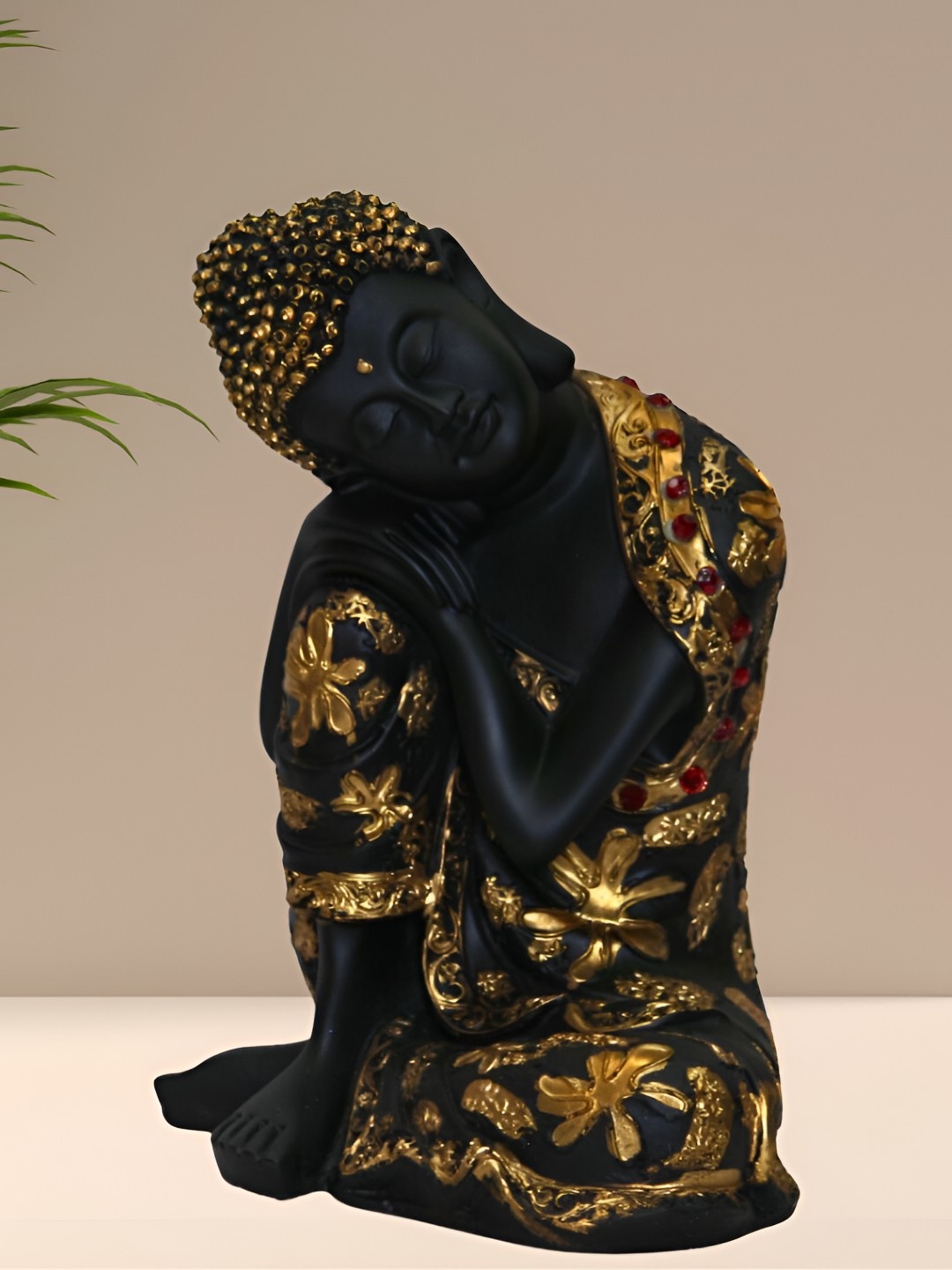 

BECKON VENTURE Black & Gold Toned Buddha Idol Showpiece