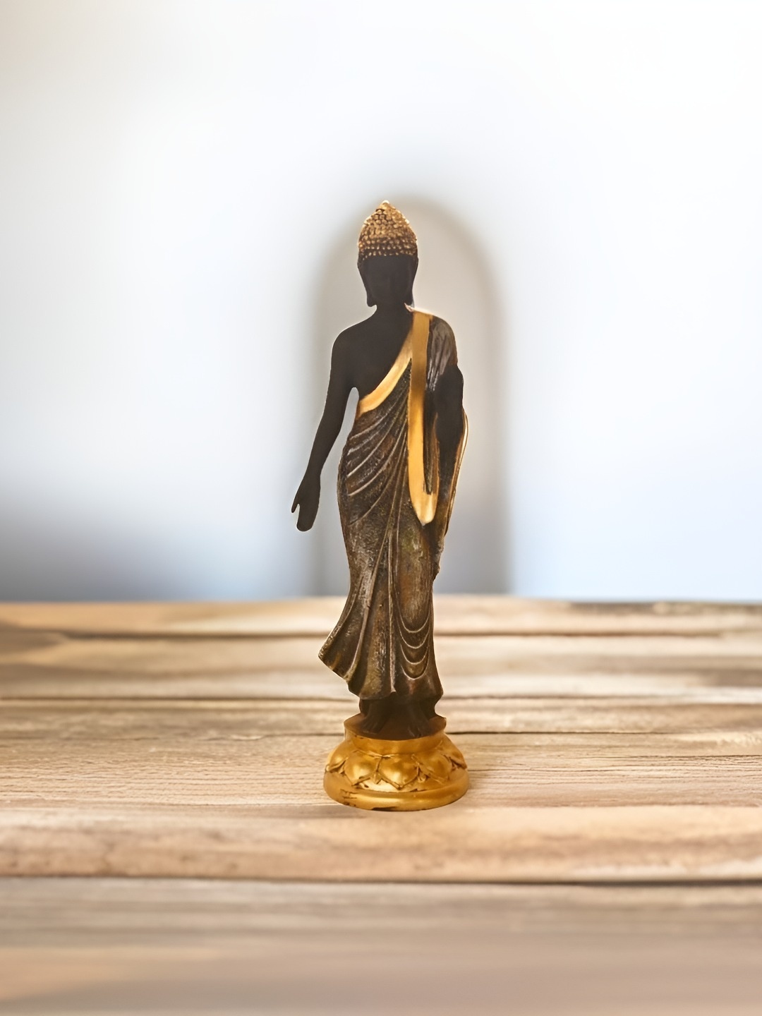 

BECKON VENTURE Gold-Toned & Black Buddha Idol Showpiece