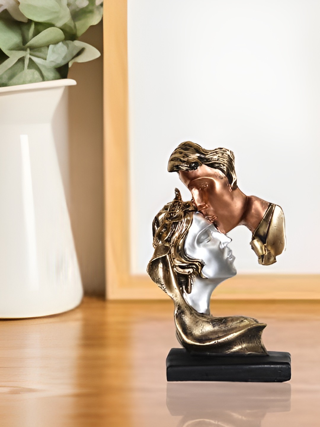 

BECKON VENTURE Gold-Toned & Silver Toned Faces Figurine Showpiece