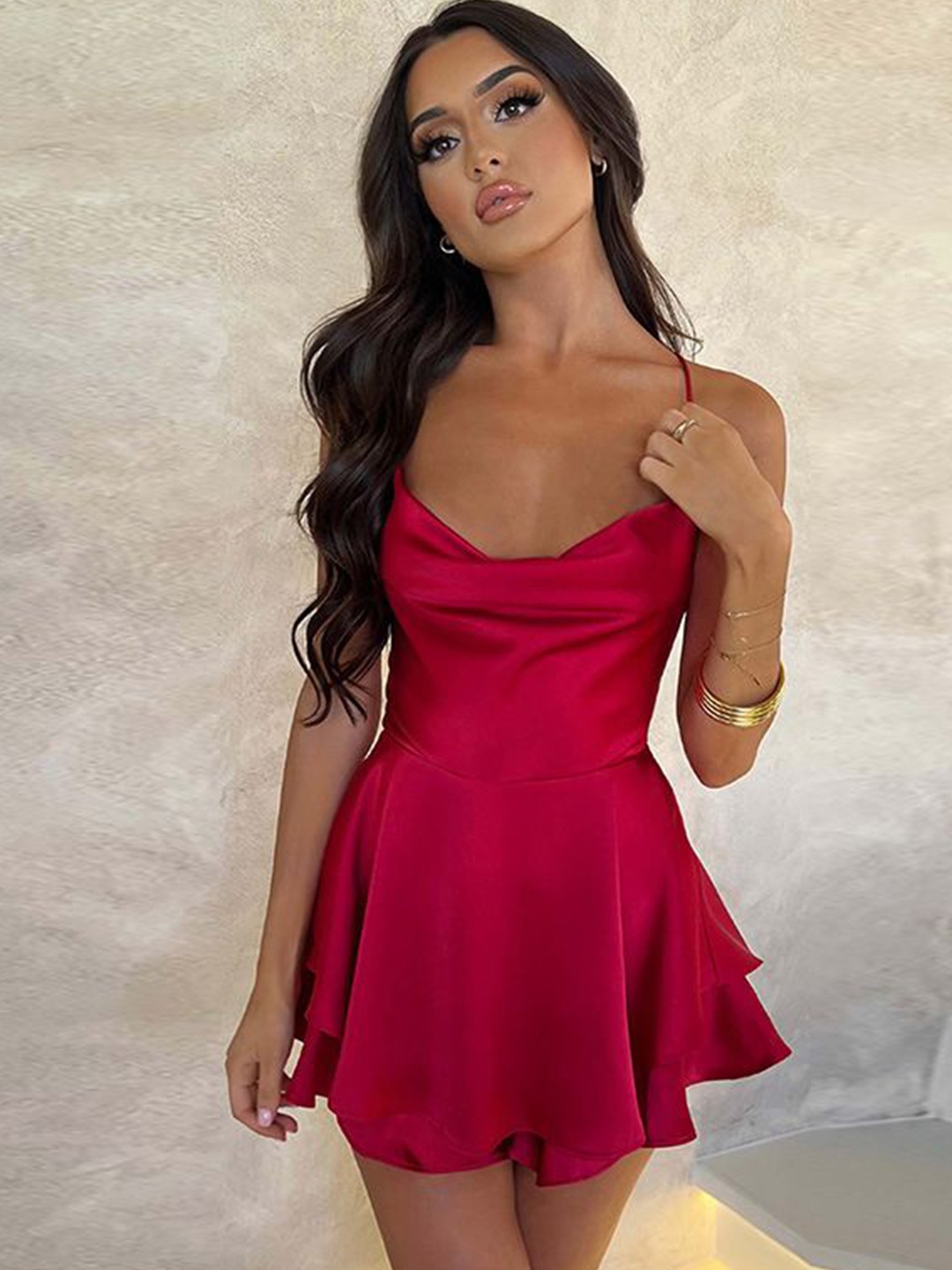 

MIAKEE Fit & Flare Mini Dress, Red