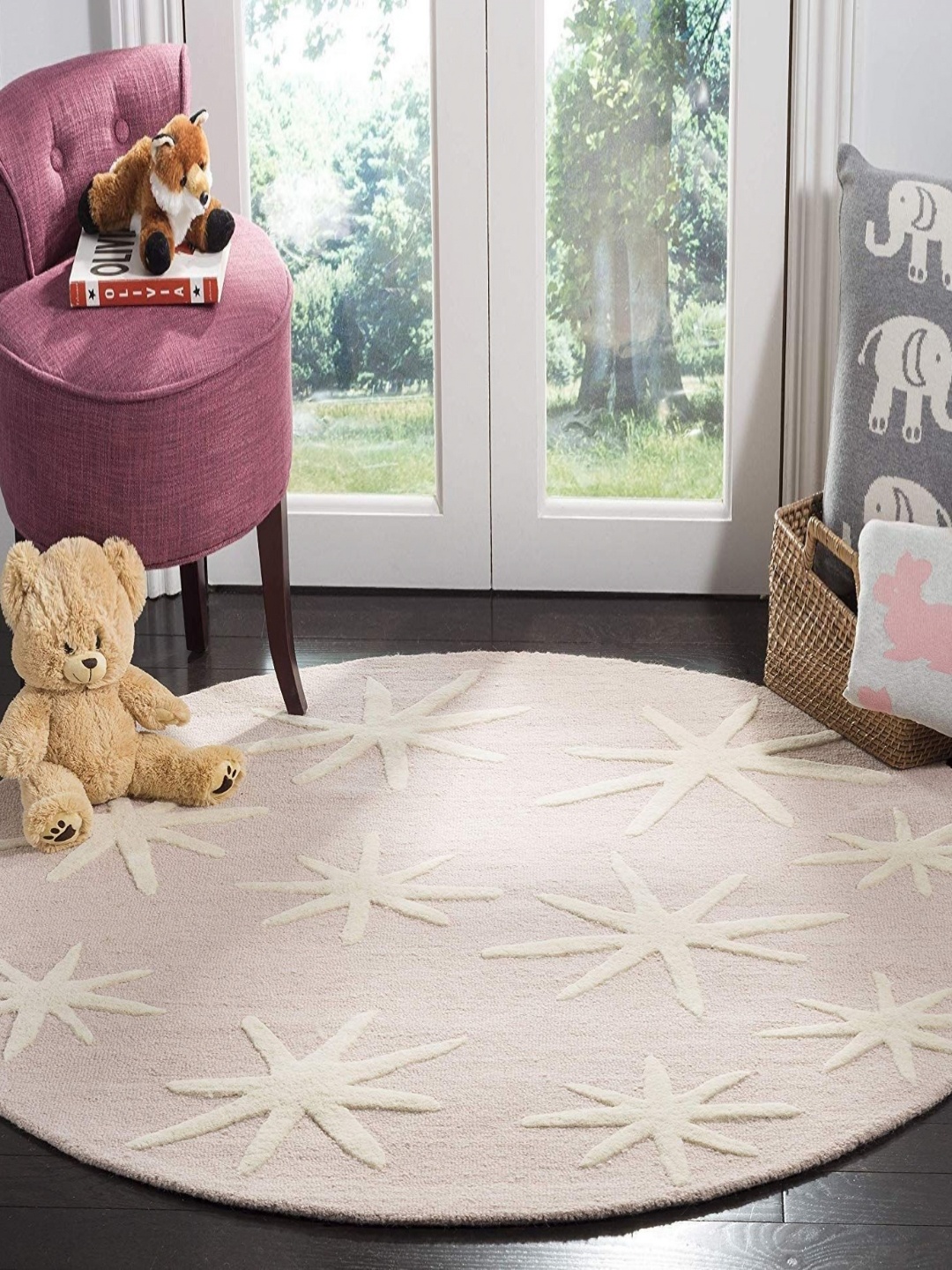 

Safiya Carpet Pink & White Geometric Hand-Tufted Woollen Carpets