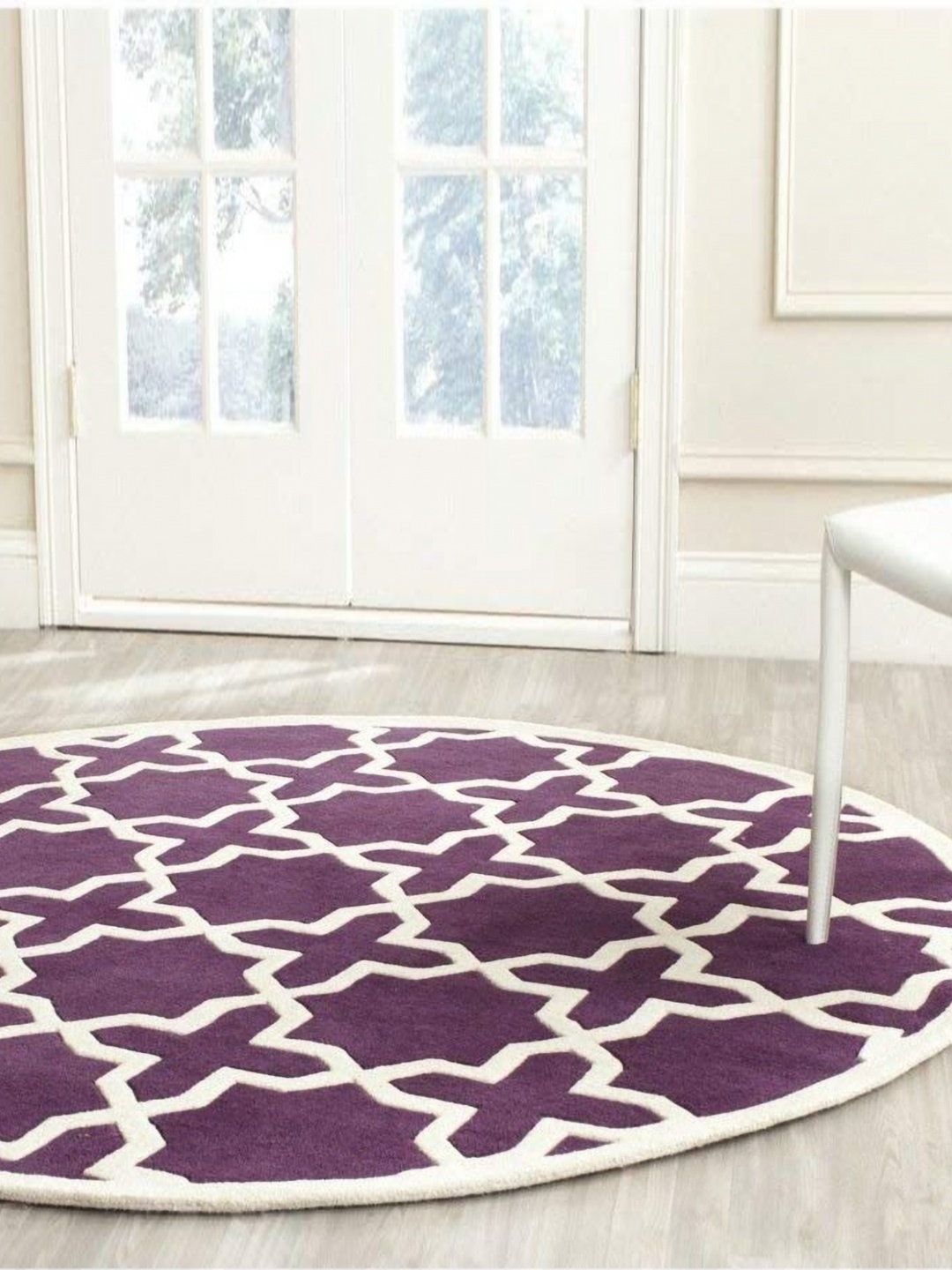 

Safiya Carpet Purple & White Geometric Woollen Carpet