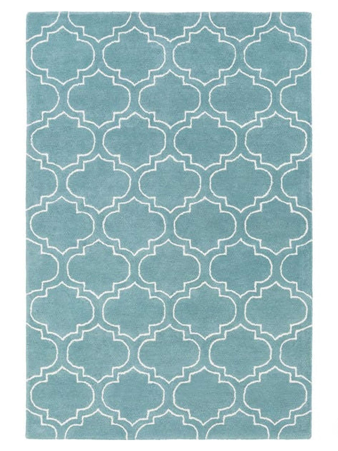 

Safiya Carpet Blue & White Geometric Woollen Carpet