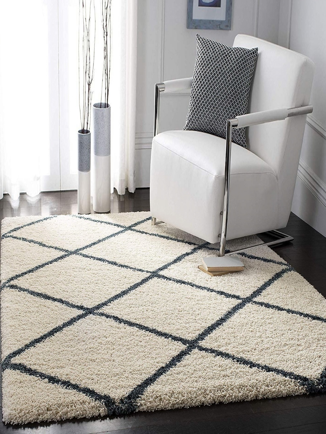 

Safiya Carpet Grey & Cream Geometric Anti-Skid Carpet