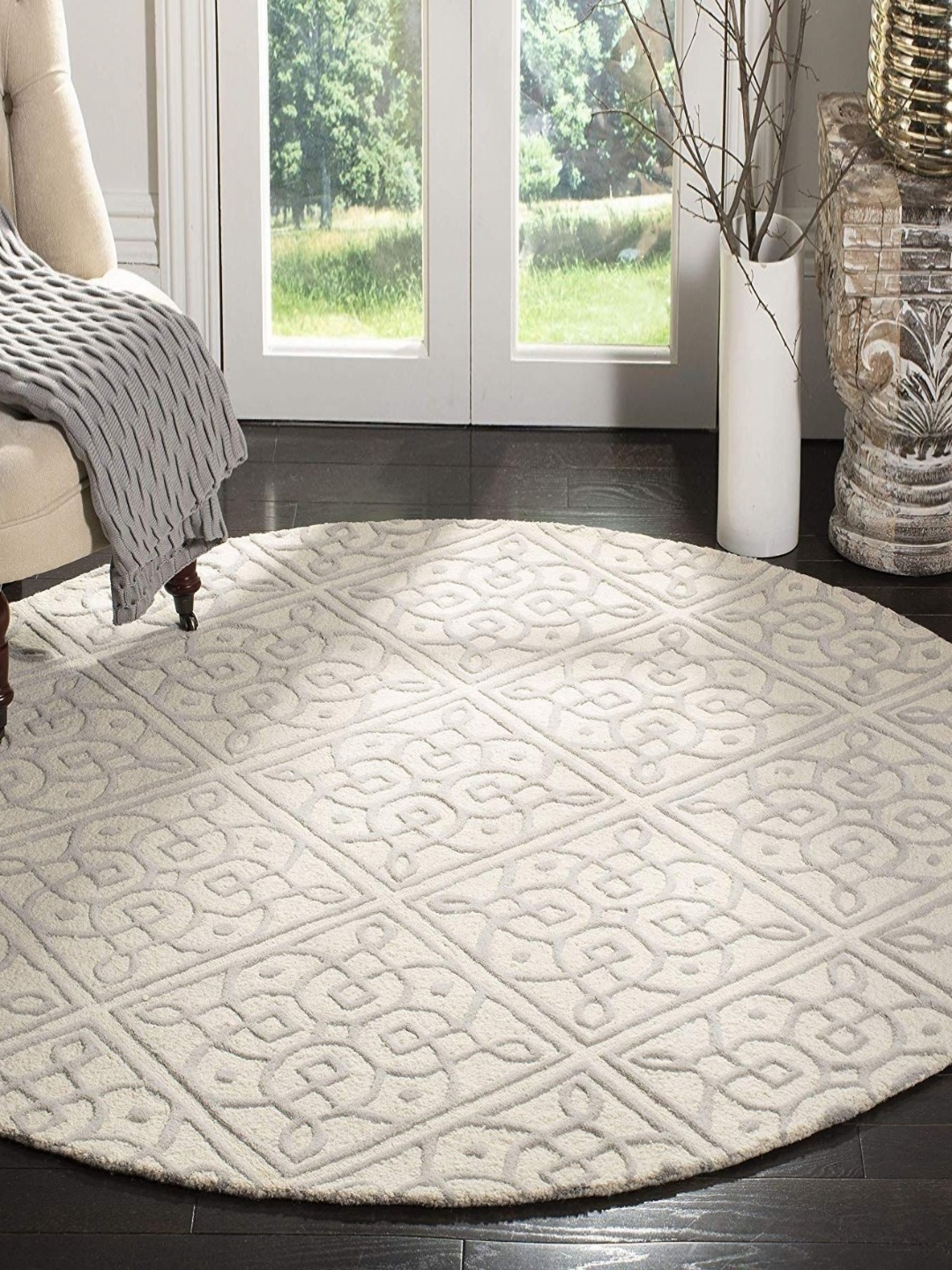 

Safiya Carpet Beige & Grey Geometric Woollen Carpet