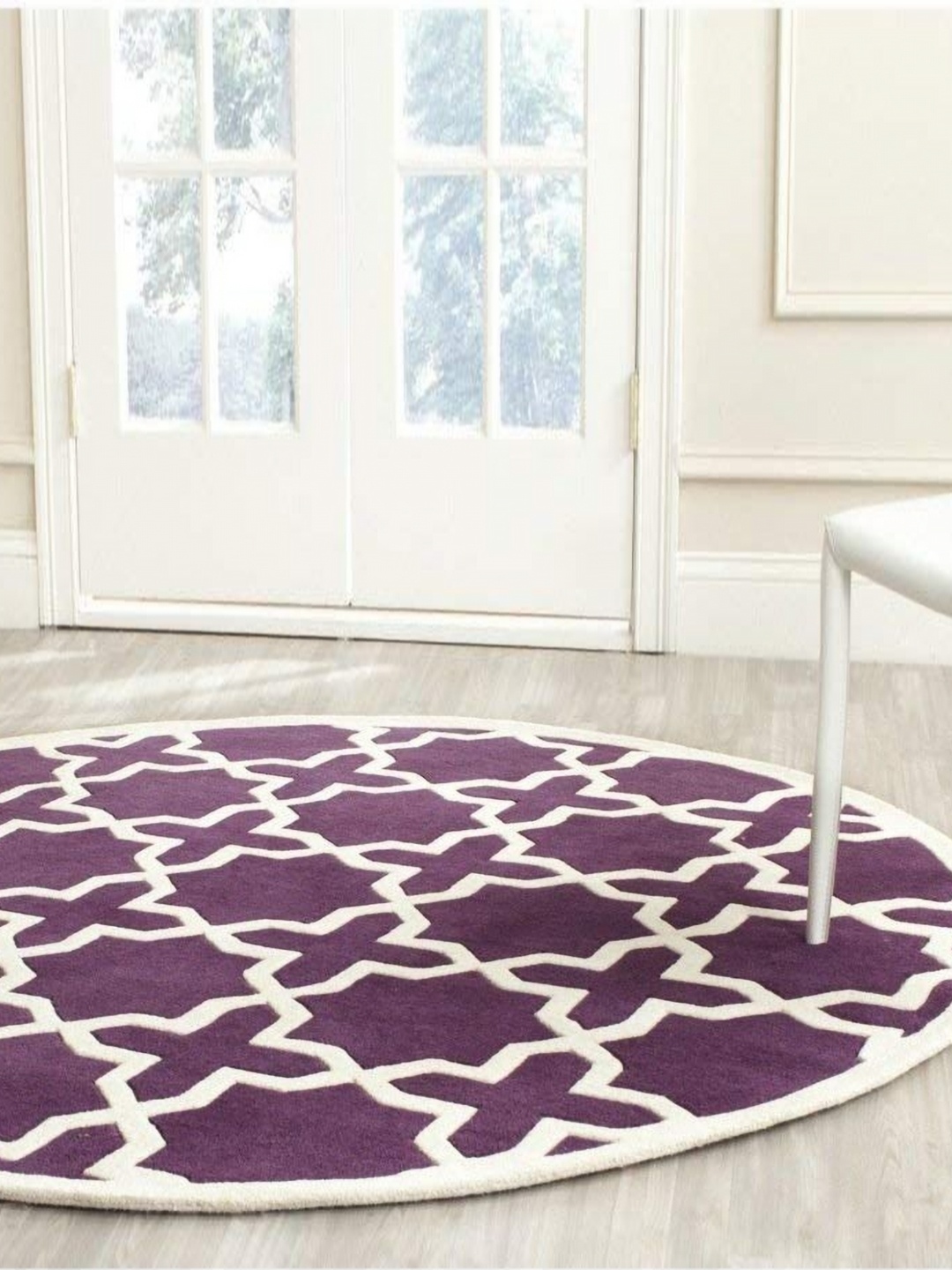 

Safiya Carpet Purple & White Geometric Hand-Tufted Woollen Carpet