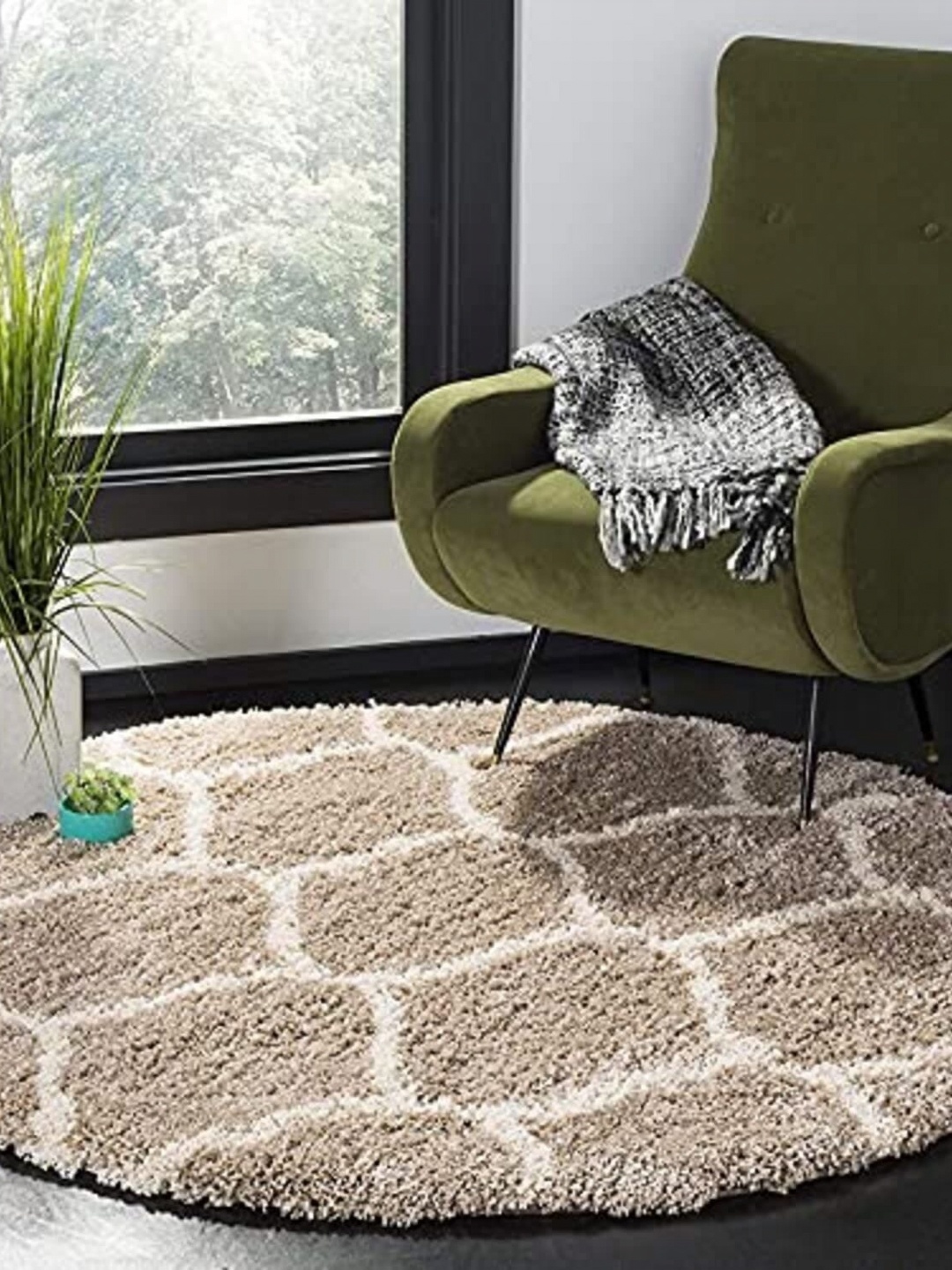 

Safiya Carpet Brown & White Geometric Anti-Skid Carpets