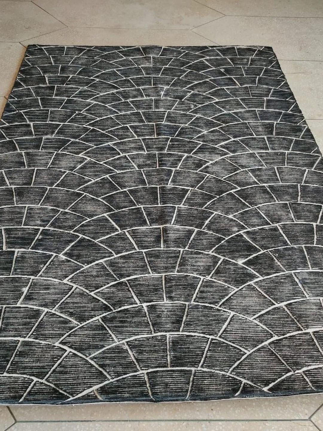 

Safiya Carpet Beige Geometric Woollen Carpets