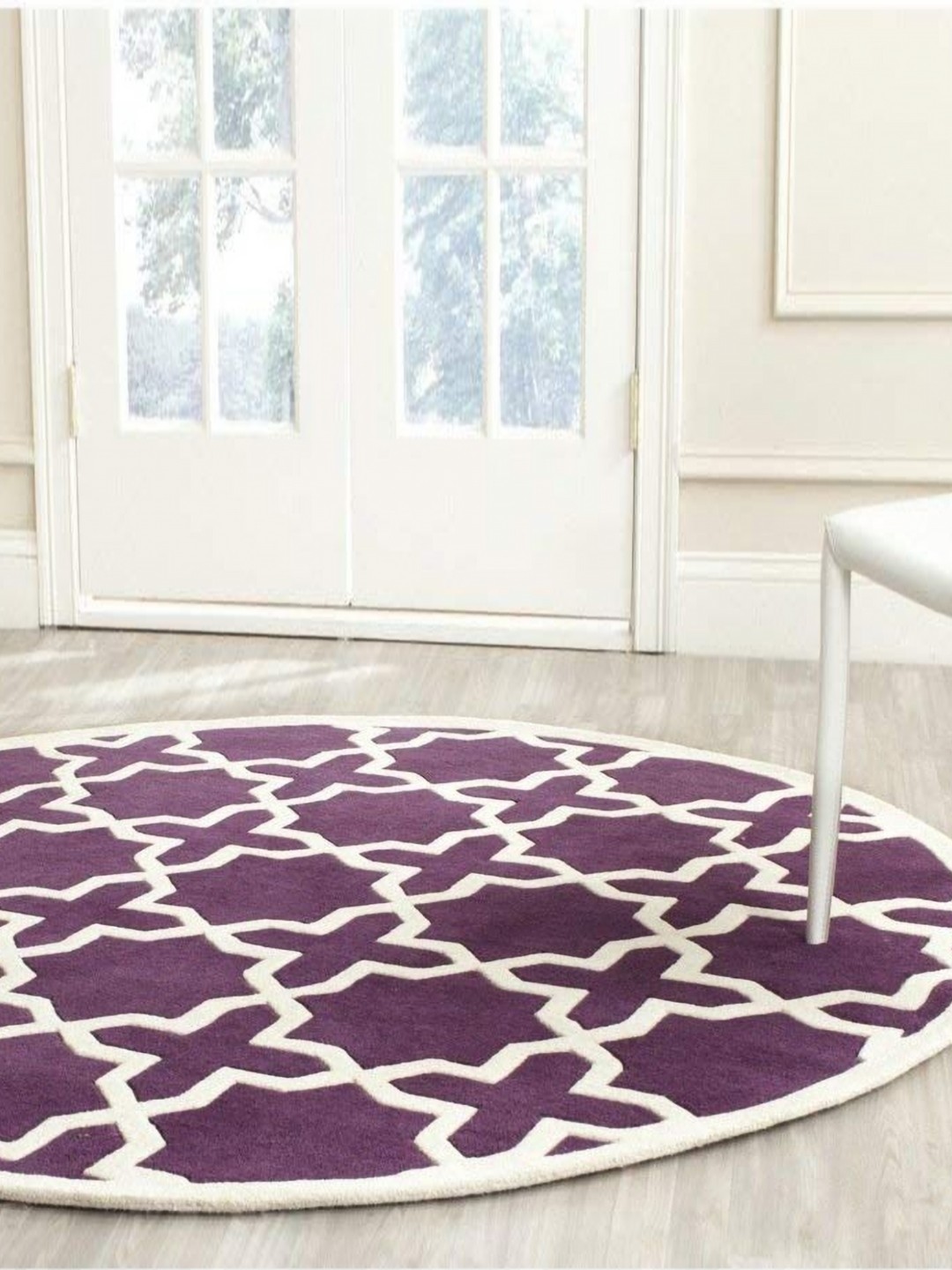 

Safiya Carpet Purple & White Geometric Hand-Tufted Woollen Carpets