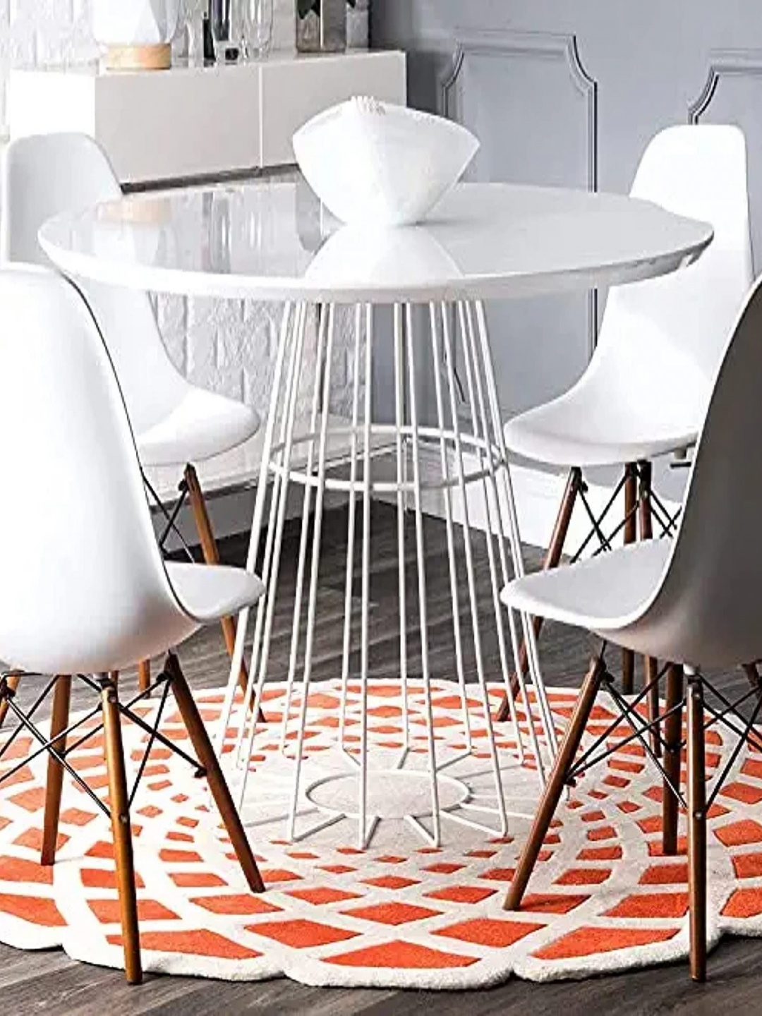 

Safiya Carpet Rust & White Geometric Printed Hand-Tufted Woollen Carpet
