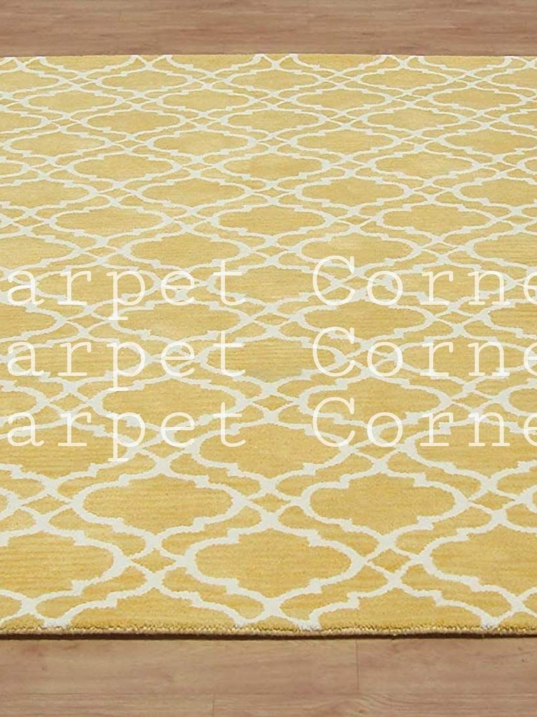 

Safiya Carpet Yellow & White Geometric Printed Hand-Tufted Woollen Carpet
